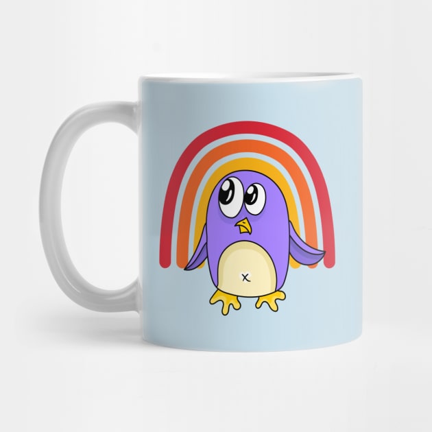 Funny Purple Penguin Rainbow by Illustradise